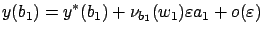 $\displaystyle y(b_1)=y^*(b_1)+\nu_{b_1}(w_1)\varepsilon a_1+o(\varepsilon )
$