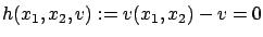 $ h(x_1,x_2,v):=v(x_1,x_2)-v=0$