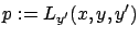 $\displaystyle p:={L}_{ y'}(x,y,y')$